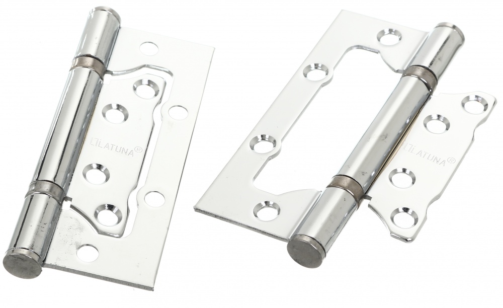 Петля Latuna для дверей накладна CP 100x65x2 мм хром універсальна 2 шт.