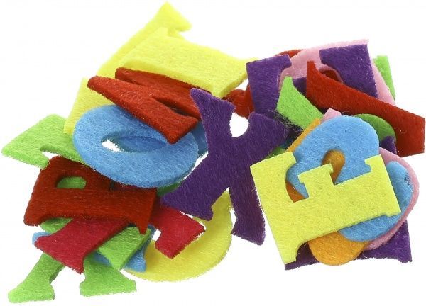 Декор из фетра Английский алфавит разноцветный, 3,5 см