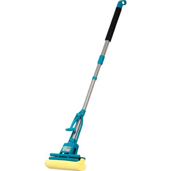Швабра с губкой-валиком для пола Гривня Петрівна Click Sponge с роликовым отжимом 27 см 