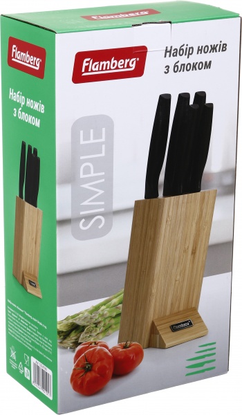 Набор ножей на подставке Simple 6 предметов Flamberg