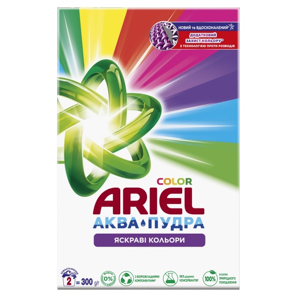 Стиральный порошок для машинной стирки Ariel Аква-Пудра Color 0,3 кг 