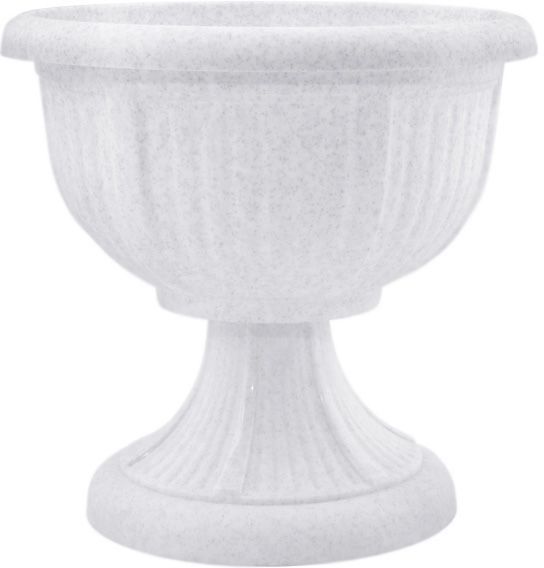 Вазон пластиковий Алеана Леон круглий 15л білий із сірим (114002) 