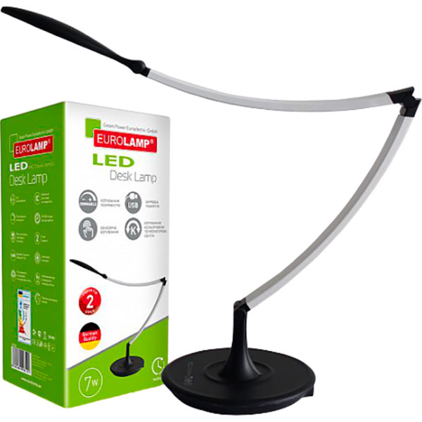 Настільна лампа офісна Eurolamp LED-TLF-2 7 Вт біло-чорний 