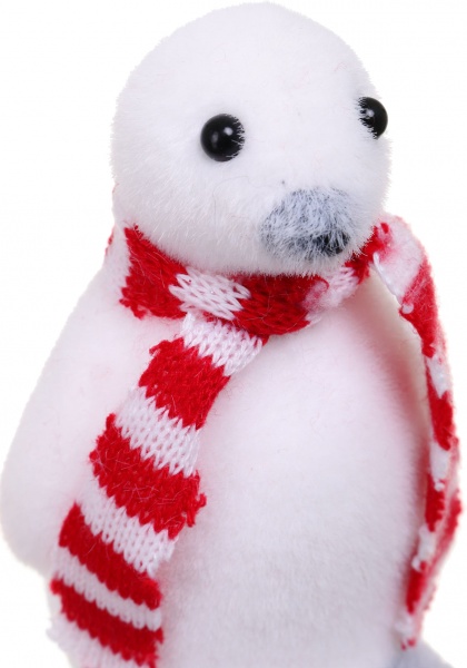 Декоративная подвеска Пингвин 12x5 см белый с красным NY21082