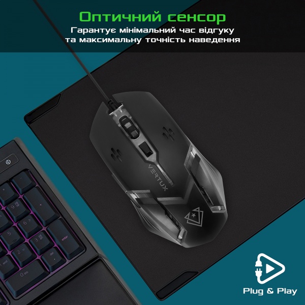 Миша Vertux Миша Vertux Sensei USB Black 