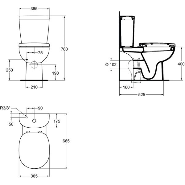 Унітаз-компакт Ideal Standard Connect Classic E804801