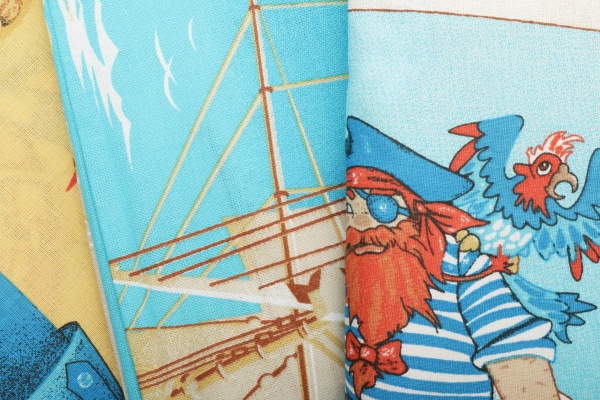 Комплект постельного белья СЕЛЕНА Пираты голубой с желтым 