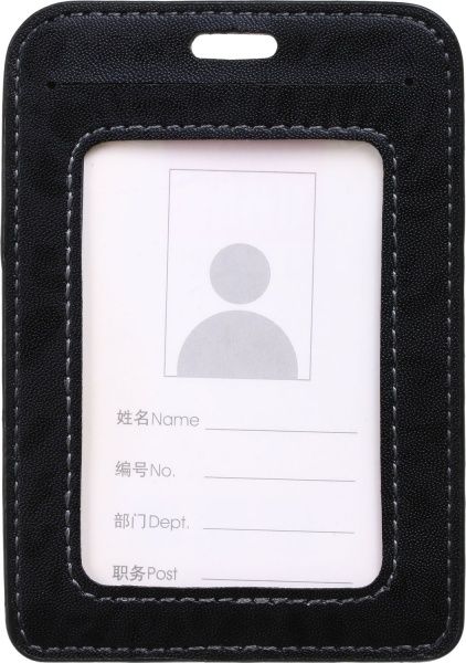 Бейдж вертикальный черный 11x7 см