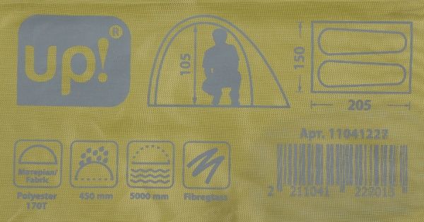 Палатка FDT-1101 туристическая 2-х местная 205х150х105 см зеленый