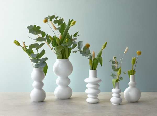 Ваза біла Como d7/11cм h23,5 cм White cristal