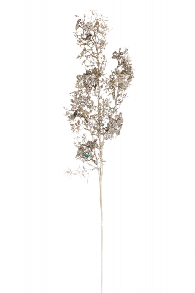 Декорація гілка дрібнолисткова з казказковими квітами мідний 80 см 21A3085