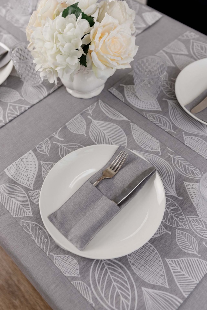 Чохол для приборів Прованс Листя cірий однотон 10x24 см сірий