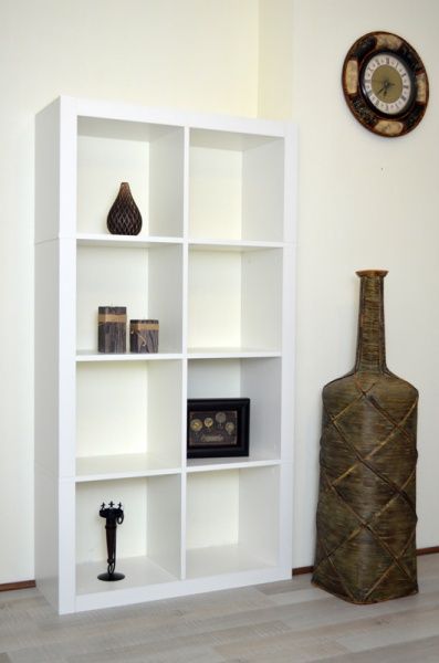 Стеллаж двухсторонний Кубус МИКС 2х4, 792x1500x290 мм белый 