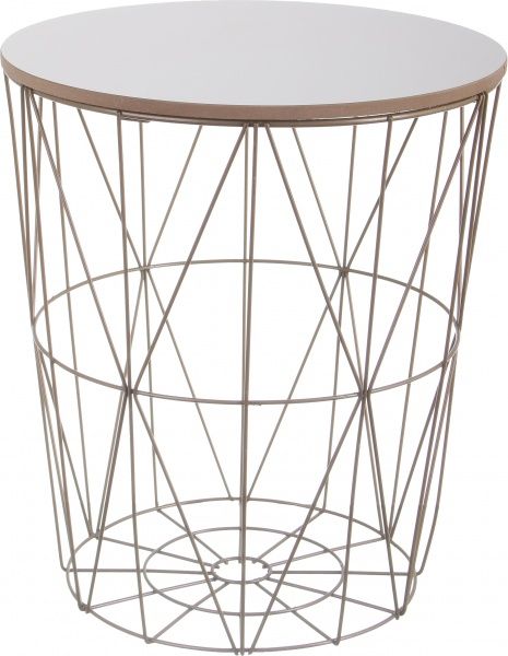 Стол-корзина Сканди 35х35х39 см белый с золотым 