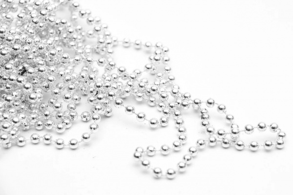 Намисто для ялинки срібне, 5 мм х 6 м, 250089