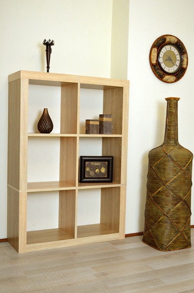 Этажерка пристенная Inteo Кубус МИКС 2х3 1146х792х290 мм дуб тахо