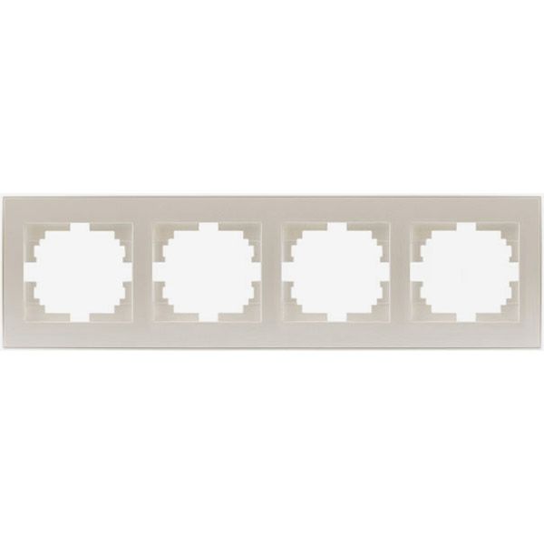 Рамка чотиримісна Lezard Rain горизонтальна перлинно-білий 703-3030-149