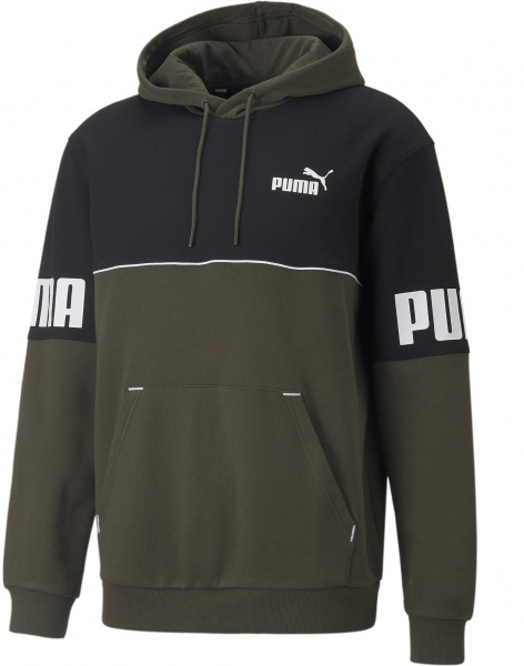 Джемпер Puma POWER COLORBLOCK HOODIE FL 84980770 р. XL зелений із чорним
