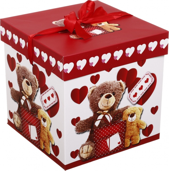 Коробка складная Цветы/сердца 20x20x20 см (EBXM9850)