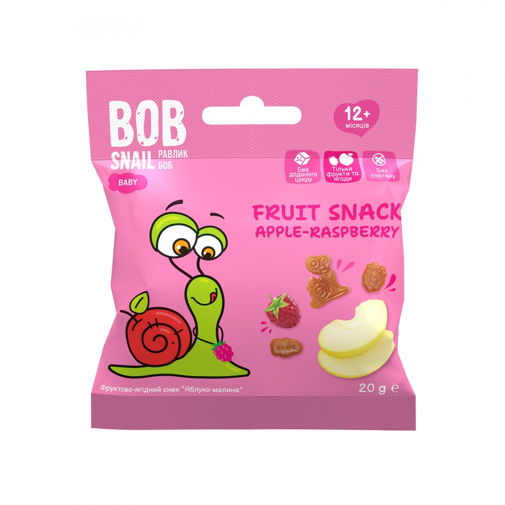 Снеки Равлик Боб Яблуко-малина, 20г