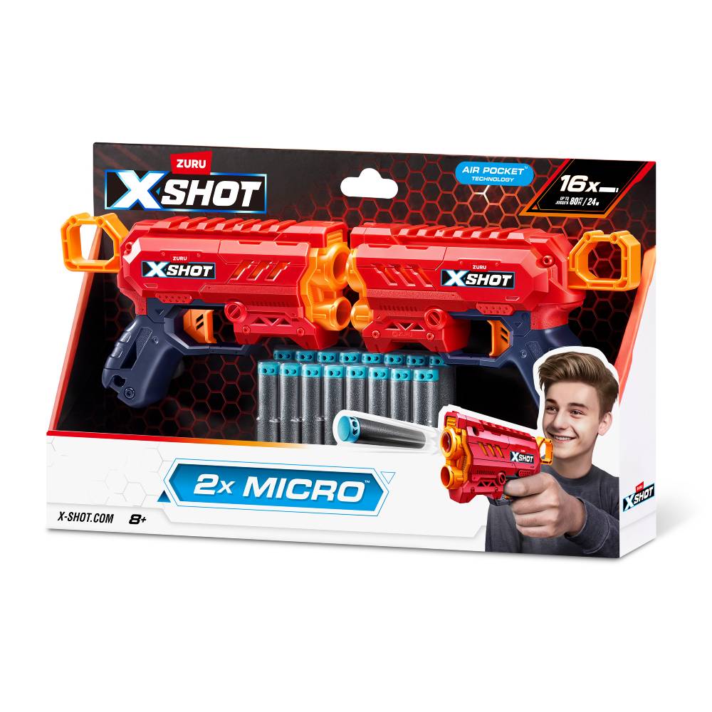 Набор скорострельных бластеров Zuru X-Shot Excel Double Micro 2.0 (16 патронов) 36727R