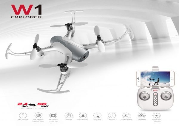 Квадрокоптер на р/у Syma 29,5 см с GPS и двумя FPV-камерами W1