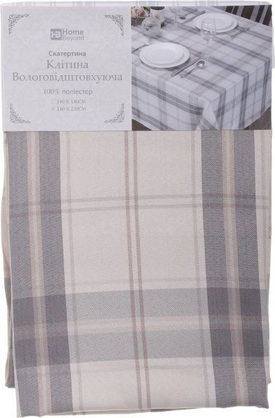Скатерть Клітина 140x220 см серый 