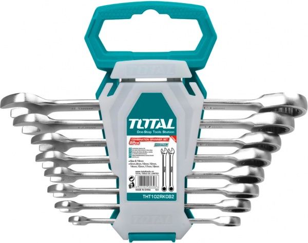 Набор ключей Total THT102RK086 комбинированных с трещоткой 8 шт. 