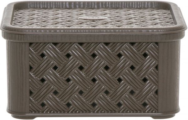 Кошик пластиковий Tontarelli із кришкою Аріанна S 85x166x145 мм