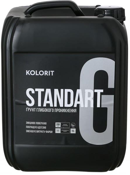 Грунтовка глубокопроникающая Kolorit STANDART G 10 л