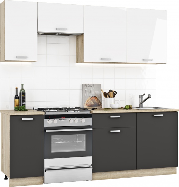 Кухня Монро Кафе нуар Грейд МДФ 2,2 м 