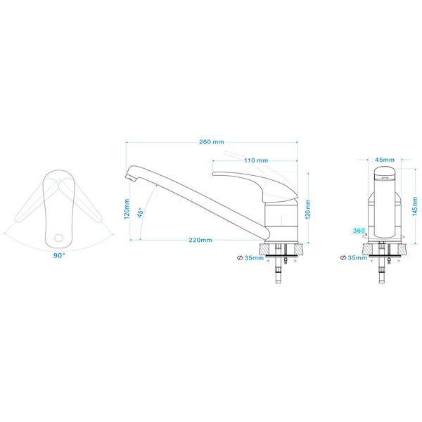 Смеситель для кухни Rozzy Jenori Baron RBZ014-6G