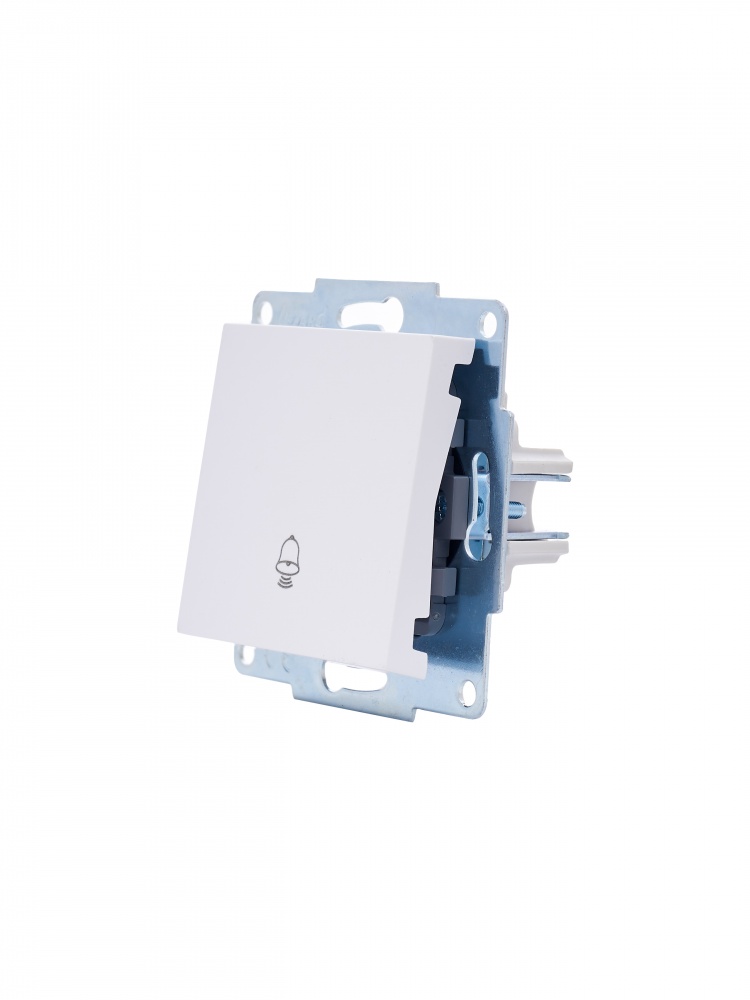 Кнопка дзвінка кнопковий Lezard Vesna без підсвітки білий 742-0288-103