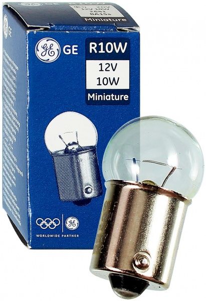 Лампа накаливания GENERAL ELECTRIC (2641) R10W BA15S 12 В 10 Вт 1 шт