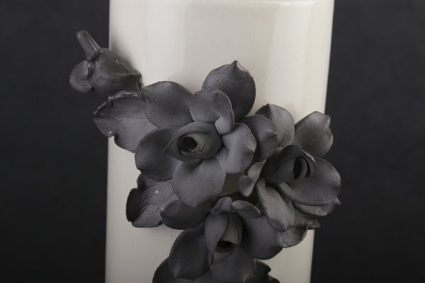 Ваза керамическая белая Грей 32 см