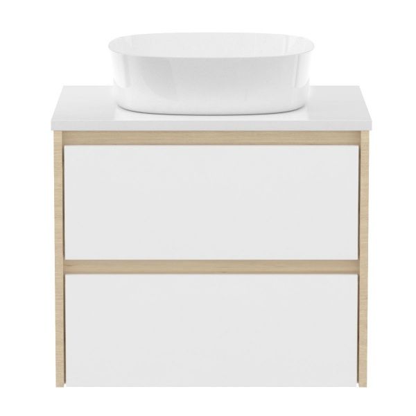 Тумба підвісна Imprese Netka 70 см f3271Dr зі стільницею і умивальником, дуб