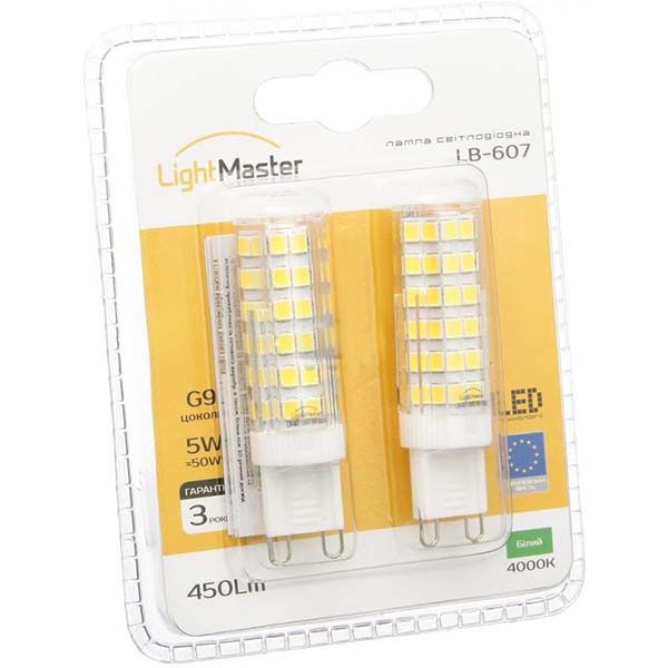 Лампа світлодіодна LightMaster 2 шт./уп. LB-607 220 В 5 Вт G9 прозора 4000 K