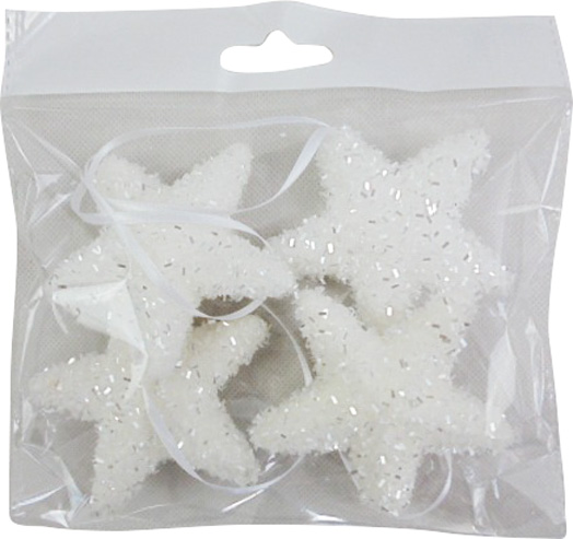 Верхівка для ялинки Зірка пінопластова блискуча матова d80 мм білий 