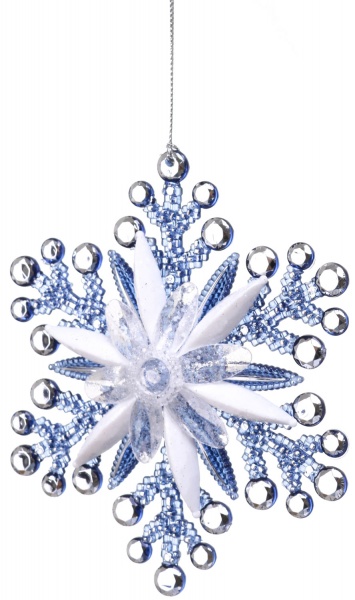 Подвеска пластиковая P.&C. Creative Снежинка с каплями 13 см синий F21550348