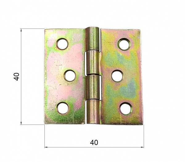 Петля Domax 40x40x1 мм жовтий цинк універсальна