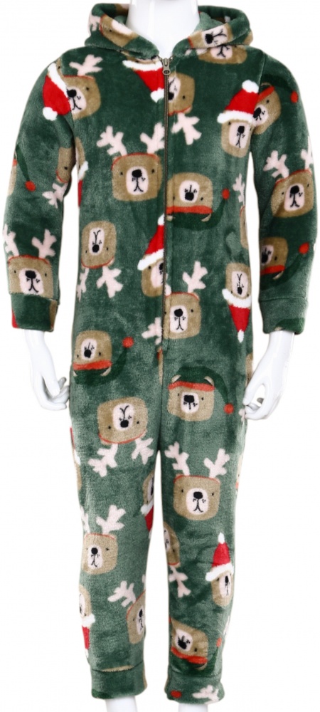 Кигуруми-пижама для девочек/для мальчиков HW принт Олени р.122-128 разноцветный 0349