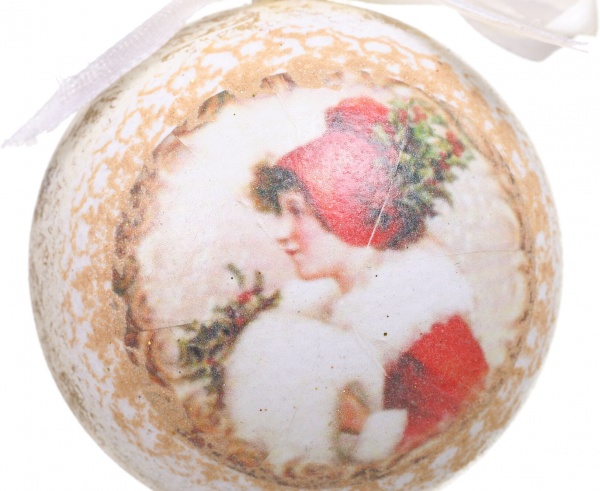 Шар новогодний Декупаж d 80 мм в ассортименте