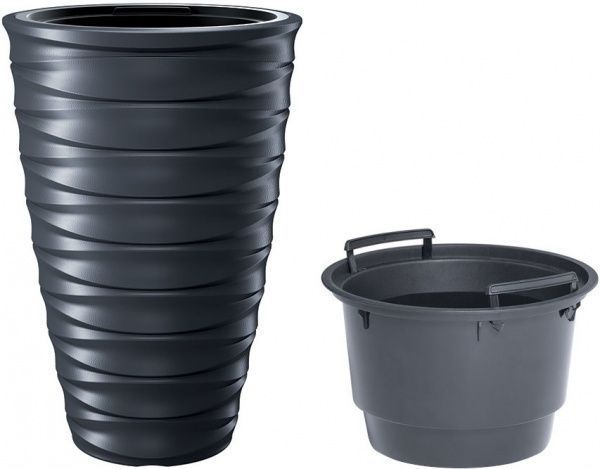 Горшок для цветов Prosperplast FREZE 400 мм h-579 мм круглый антрацит 