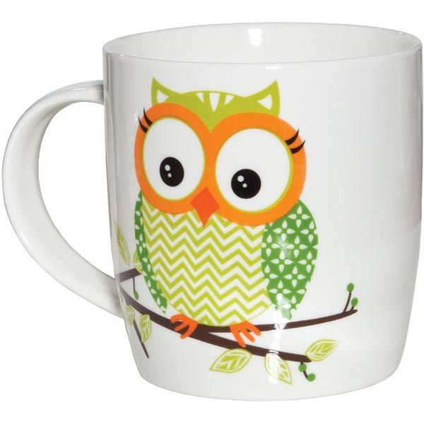 Чашка Сова 415 мл зеленая 21-272-008 Keramia