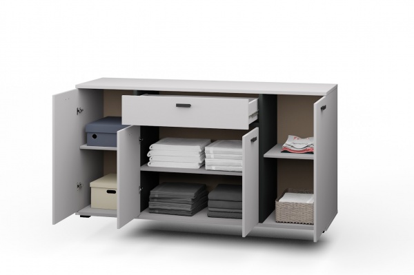 Комод SOKME Космо 1584х841х480 сірий шифер /сірий 