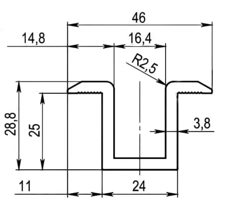 Прижим межмодульный Омега 24 мм