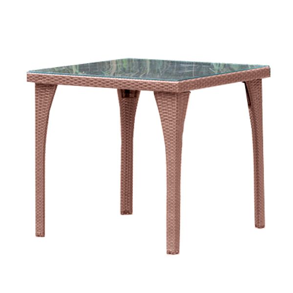 Стіл з ротангу Tenerife 80x80 см коричневий