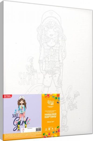 Картина по номерам эконом акриловая живопись по номерам Skate Girl Rosa Start 