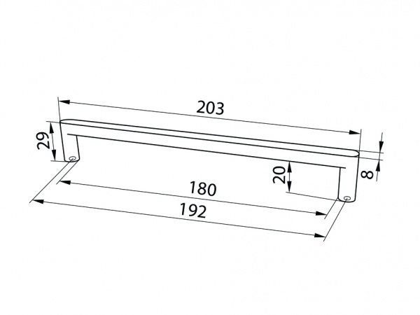 Меблева ручка накладна DC DL 42/192 G6 192 мм матовий хром
