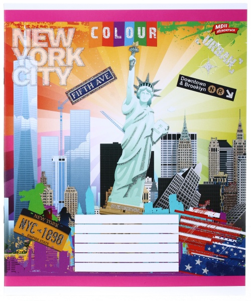 Тетрадь школьная с глитером 12 листов в клеточку в ассортименте Мечты сбываются